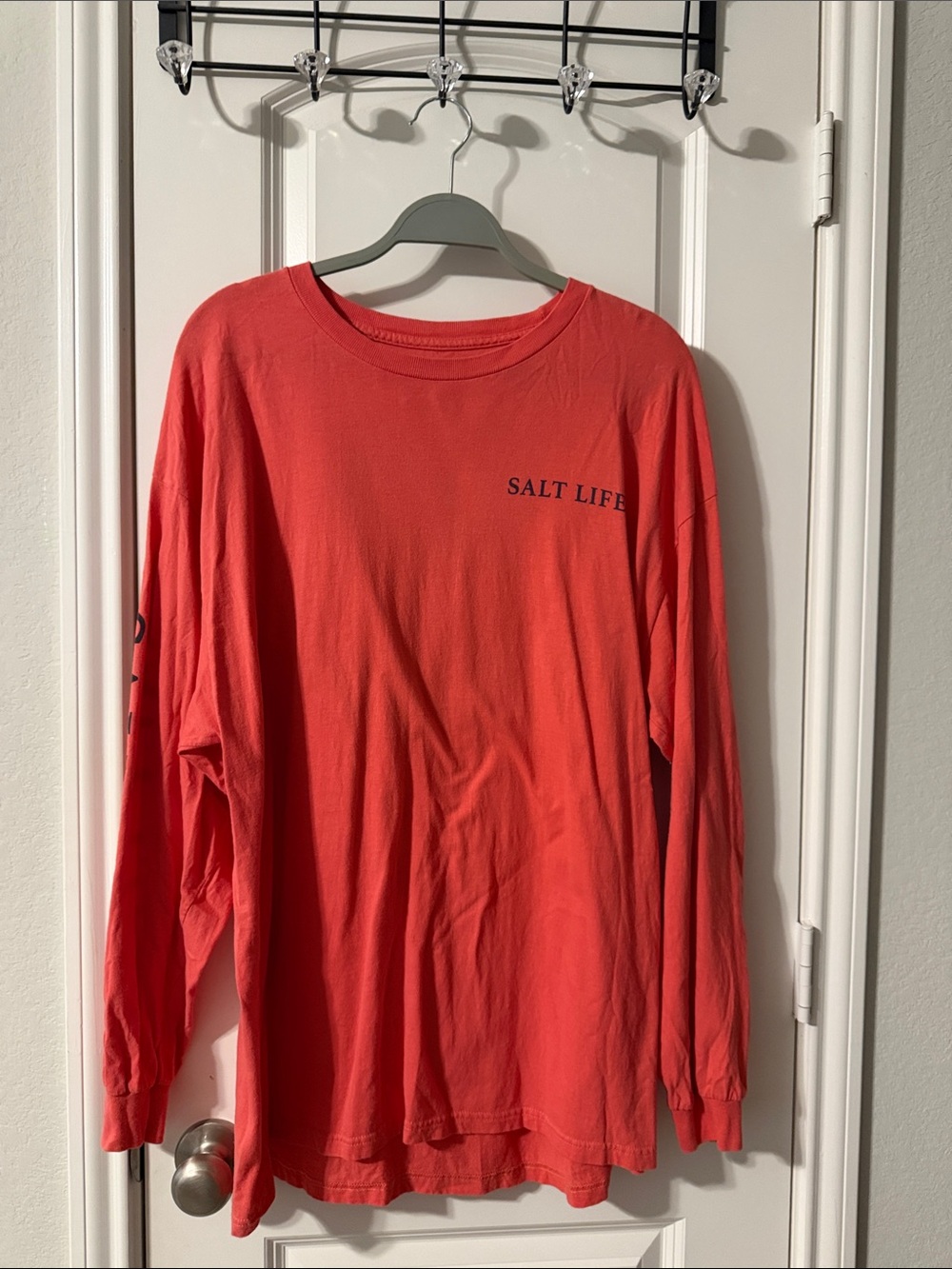 Salt Life Kids Long-Sleeve Coral-Red Tee
